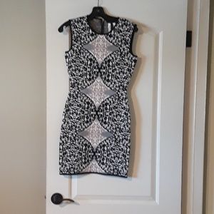 BCBG JACQUARD SLEEVELESS DRESS